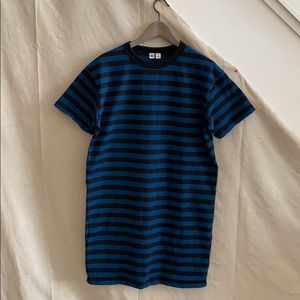 UNIQLO U black and blue striped tee dress